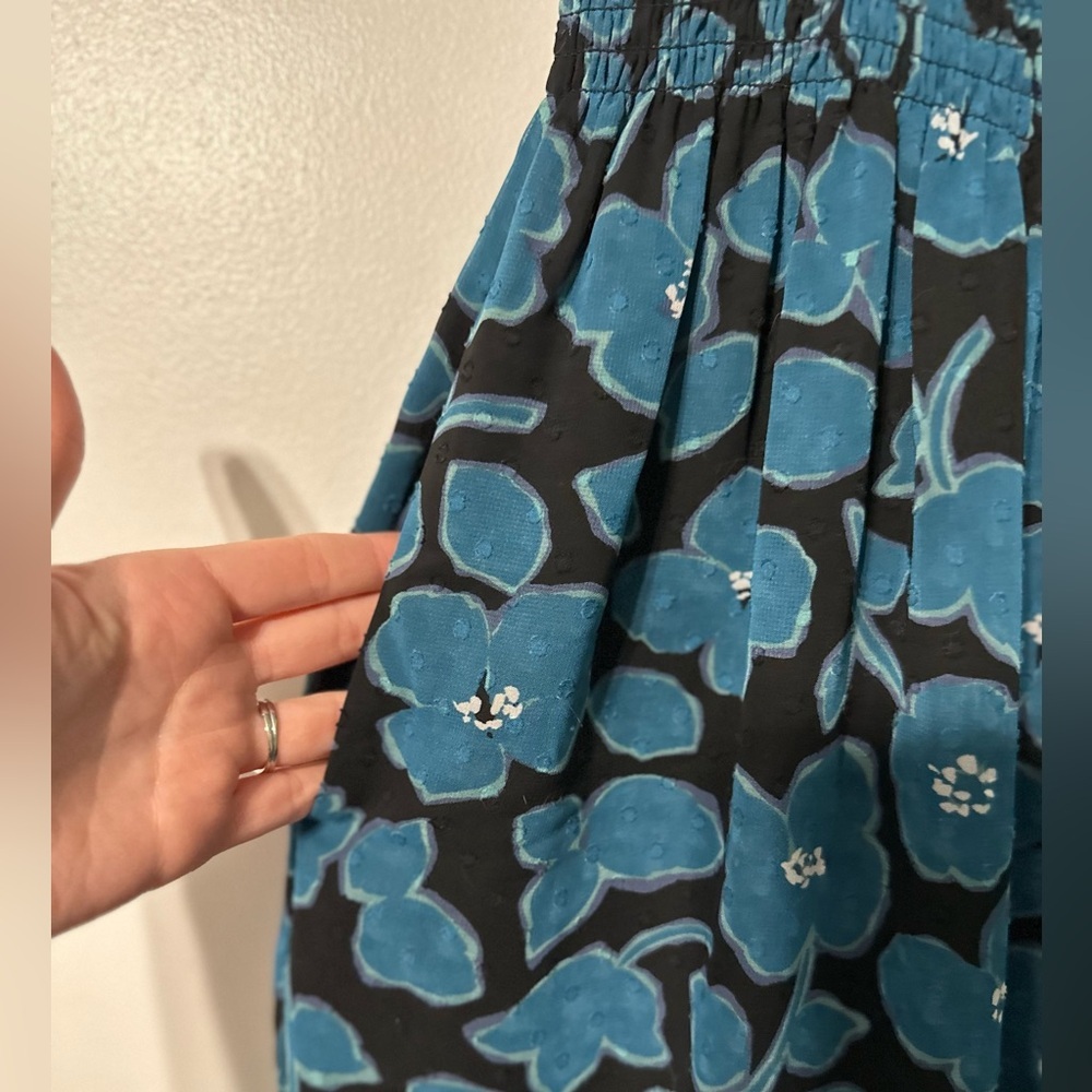 Kate Spade New York Whimsical Blue Floral Blair Midi Dress Womens Xtra Small - Picture 6 of 9